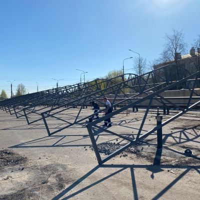 Утепленный каркасно тентовый ангар: музей ретро-автобусов - фото 4